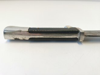 Hitler Jugend Fahrtenmesser, Hersteller Wüsthof Solingen. Frühes SDtück, die Devise wurde entfernt. Griffemblem wackelt