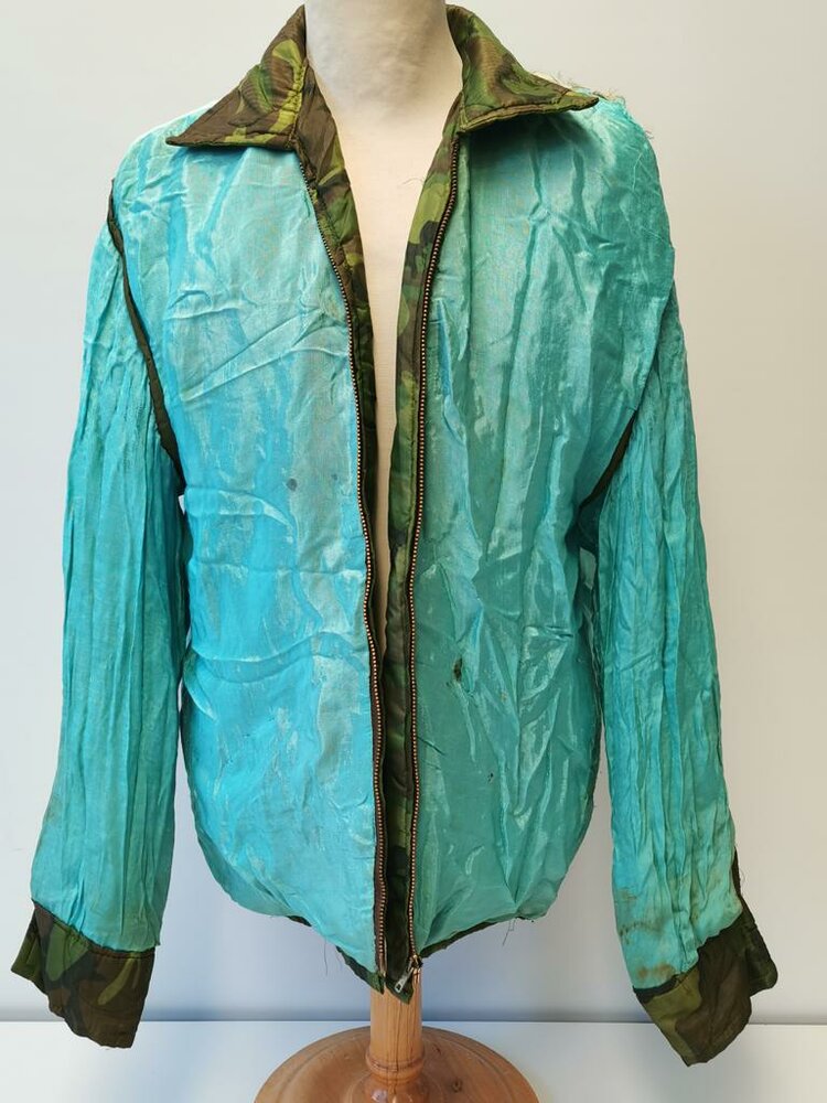 U.S. Vietnam war, jacket, teather made from ERDL poncho liner, 300,00