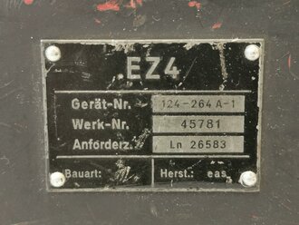 Luftwaffe Zielflugempfänger , Peilempfänger EZ4 , Ln 26583. Gehört zur Peil G4,  in FW189 und Ju87 verbaut. Originallack, Funktion nicht geprüft, gute Sustanz