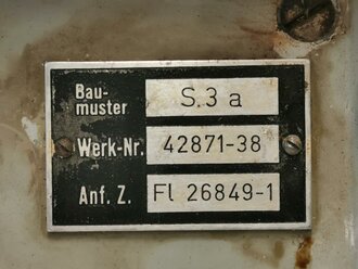 Luftwaffe 70/40 Watt Sender S3a von Telefunken, Fl 26849-1. Originallack, Funktion nicht geprüft