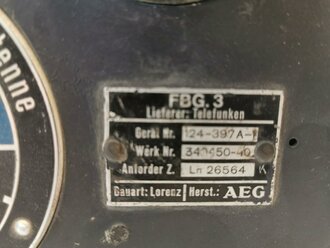 Luftwaffe FBG.3 Ln 26564, Fernbediengerät zur Umschaltung der Antennen auf LW- / KW-Betrieb für Fu G10. Originallack, Funktion nicht geprüft