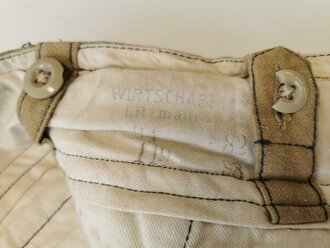 Luftwaffe Tropenhose , getragenes Kammerstück in gutem Zustand, Hersteller Wirtschaftsamt Litzmannstadt