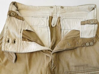 Luftwaffe Tropenhose , getragenes Kammerstück in gutem Zustand, Hersteller Wirtschaftsamt Litzmannstadt