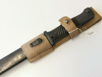 Seitengewehr M84/98 Wehrmacht für K98. Nicht Nummerngleiches Stück in gutem Zustand, in ungetragenem Koppelschuh in Tropenausführung