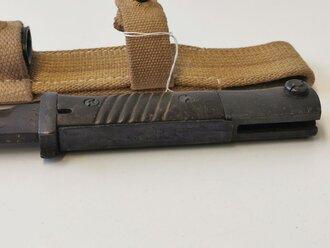 Seitengewehr M84/98 Wehrmacht für K98. Nicht Nummerngleiches Stück in gutem Zustand, in ungetragenem Koppelschuh in Tropenausführung