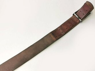 Deutscher Luft Sport Verband DLV Koppel, Nickelschloss mit geschwärztem Hakenkreuz, der brauen Koppelriemen zugehörig, Gesamtlänge 101cm