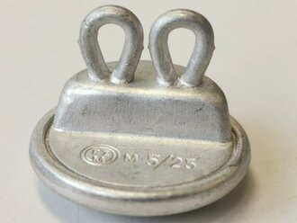 Schoßknopf  für den Rock der Offiziere der Wehrmacht 20,5mm. Aluminium, RZM
