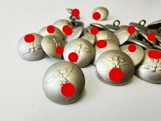 Silberner Knopf für den Dienstrock der Partei, gebrauchte Stücke 21mm, je 1 Stück