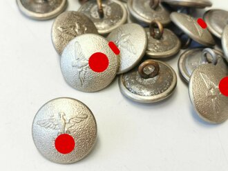 Silberner Knopf für den Dienstrock der Partei, gebrauchte Stücke 18mm, je 1 Stück
