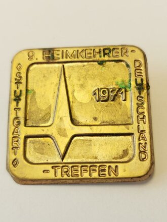 Deutschland nach 1945, Blechabzeichen "9.Heimkehrer Treffen Stuttgart 1971" ungereinigt
