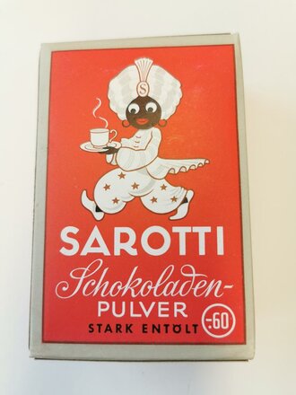 "Sarotti Schokoladen Pulver 100g" wohl 50/60iger Jahre. 1 ungeöffnete Packung aus der originalen Umverpackung