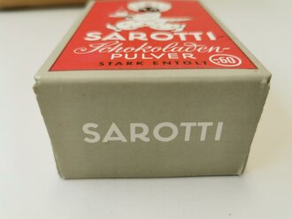 "Sarotti Schokoladen Pulver 100g" wohl 50/60iger Jahre. 1 ungeöffnete Packung aus der originalen Umverpackung