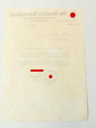 "Leistungskampf der deutschen Betriebe" Anerkennungsurkunde, Anschreiben und großformatiges Heft von 1939