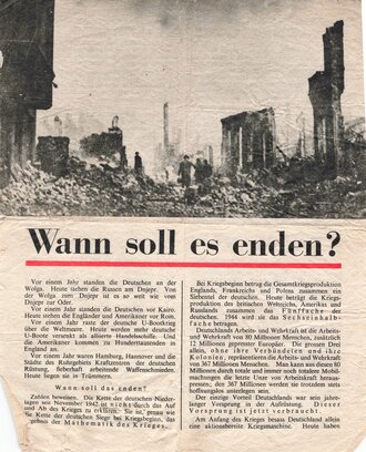 Großbritannien 2. Weltkrieg, Flugblatt G.99 " Wann soll es enden?"