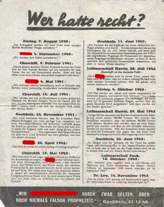 Großbritannien 2. Weltkrieg, Flugblatt G.101" Verantwortung !"