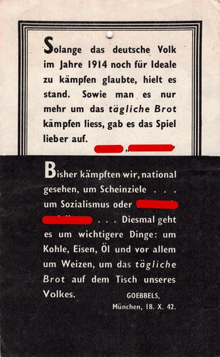 Großbritannien 2. Weltkrieg, Flugblatt G.62 " Kraft durch Freude !"