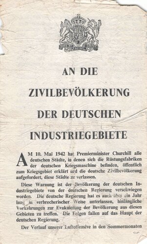 Großbritannien 2. Weltkrieg, Flugblatt G.69 "...