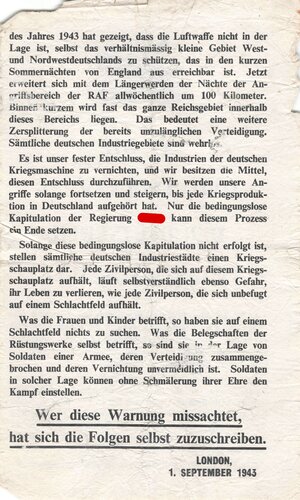 Großbritannien 2. Weltkrieg, Flugblatt G.69 "...