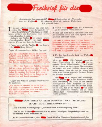 Großbritannien 2. Weltkrieg, Flugblatt G.42 " Gedanken des Führers über die Waffen SS"