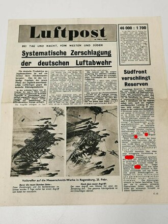 Großbritannien ?. 2. Weltkrieg, Flugblatt G.12 " Luftpost 10.März 1944"