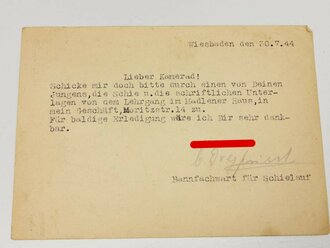 Papierkonvolut eines Kriegsfreiwilligen Angehörigen der Gefolgschaft 13/80 Wiesbaden Sonnenberg