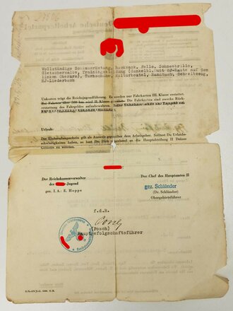 Papierkonvolut eines Kriegsfreiwilligen Angehörigen der Gefolgschaft 13/80 Wiesbaden Sonnenberg