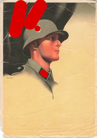 Propagandakarte Waffen SS, als SS Feldpost gelaufen