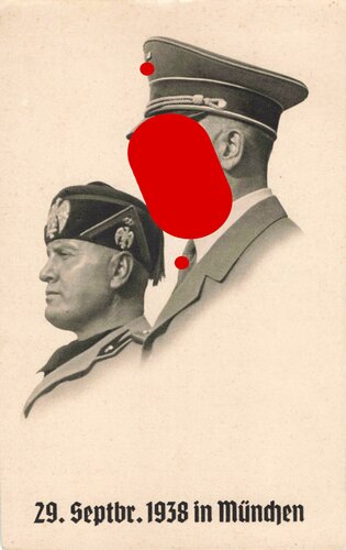 Ansichtskarte " 29,Septbr.1938 in München" Mussolini und Hitler