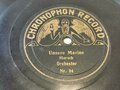 Schellack Platte  von "Chronophon Record" Admiral Stoch Marsch / Unsere Marine