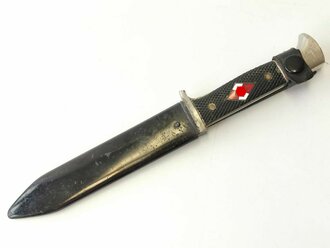 Hitler Jugend Fahrtenmesser, ungereinigtes Stück, die Parierstange abgebrochen