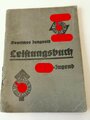 Hitler Jugend Leistungsbuch für einen Angehörigen im Bann 98 Hanau, eingetragenes Leistungsabzeichen in Eisen