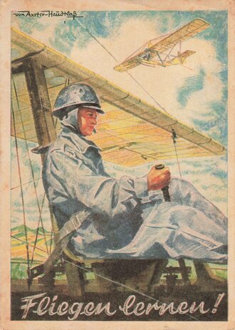 NSFK Propaganda-Postkarte "Fliegen lernen !"