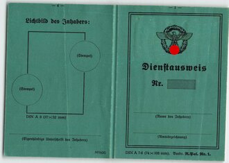 Polizei III.Reich/ frühe Nachkriegszeit, Dienstausweis blanko