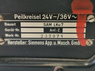 Luftwaffe, Peilkreisel Bauart SAM LKu 7, Hersteller Siemens. Augenscheinlich unverbautes Stück, Funktion nicht geprüft