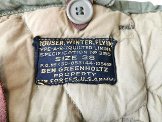 U.S.AAF WWII Trouser Winter Flying Type  A 8, size 38, used, good condition, Zippers work