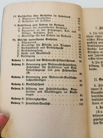 "Kraftfahrvorschrift für alle Waffen" Verlag Offene Worte Berlin W 35, 1938, 132 Seiten, DIN A6