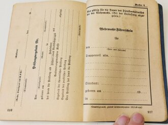 "Kraftfahrvorschrift für alle Waffen" Verlag Offene Worte Berlin W 35, 1938, 132 Seiten, DIN A6