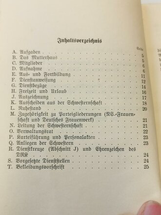 "Dienstvorschrift für das Deutsche Rote Kreuz Schwesternvorschrift" DRK Dv. Nr. 2 Entwurf!, 55 Seiten, DIN A6