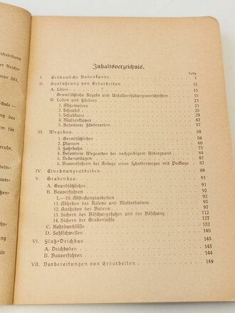 Reichsarbeitsdienst "Handbuch der Arbeitstechnik" Heft 3 Erdarbeiten 1942, von B.G. Teubner Berlin, 183 Seiten, DIN A5