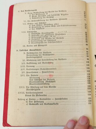"Artilleristen Fibel" Zusammengestellt und bearbeitet von Hauptmann a. D.B.R Freher, 132 Seiten, DIN A5
