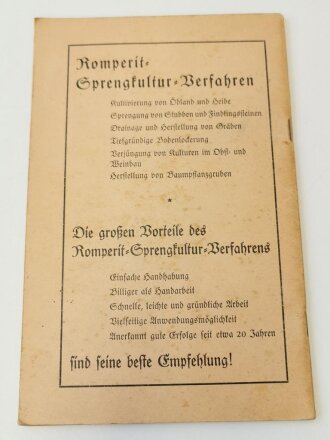 "Der Schießmeister" Anweisung zur sicheren Ausführung der Sprengarbeit, zweite umgearbeitete Auflage 1935, 58 Seiten, DIN A5.  KEINE Militärische Vorschrift