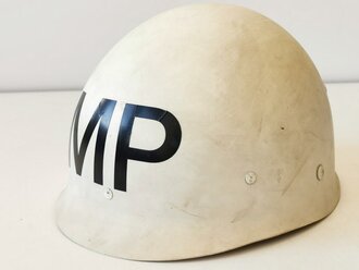 U.S. ? white plastic "MP" helmet liner marked...