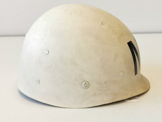 U.S. ? white plastic "MP" helmet liner marked EC NL 77