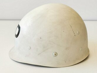 U.S. ? white plastic "MP" helmet liner marked EC NL 77