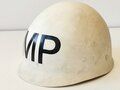 U.S. ? white plastic "MP" helmet liner marked EC NL 77