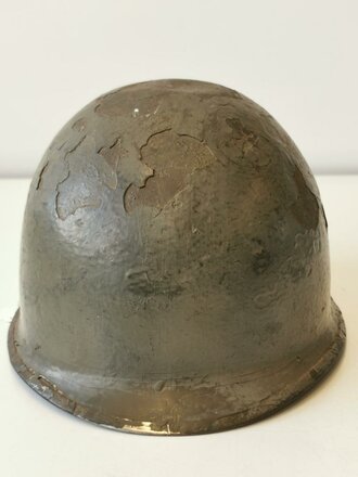 U.S. WWII front seam helmet shell, post war overpainted