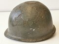 U.S. WWII front seam helmet shell, post war overpainted