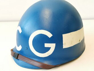 U.S. post war helmet liner, original blue paint " CG"