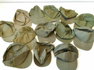 U.S. field cap hot weather, mostly 2nd pattern, damaged,all small sizes13 pieces total