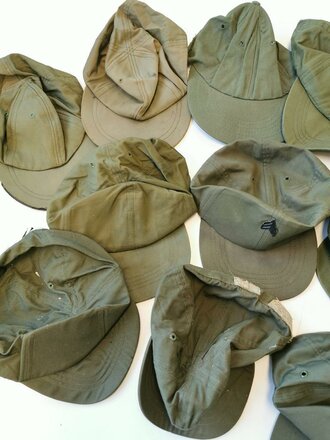 U.S. field cap hot weather, mostly 2nd pattern, damaged,all small sizes13 pieces total